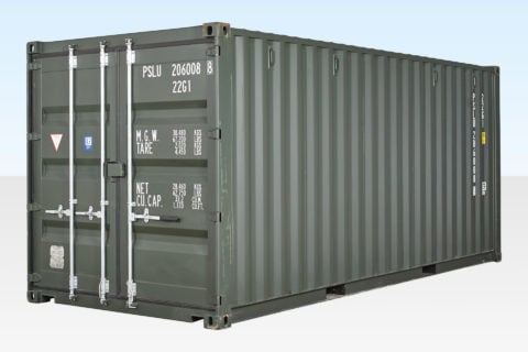 Stacked shipping containers