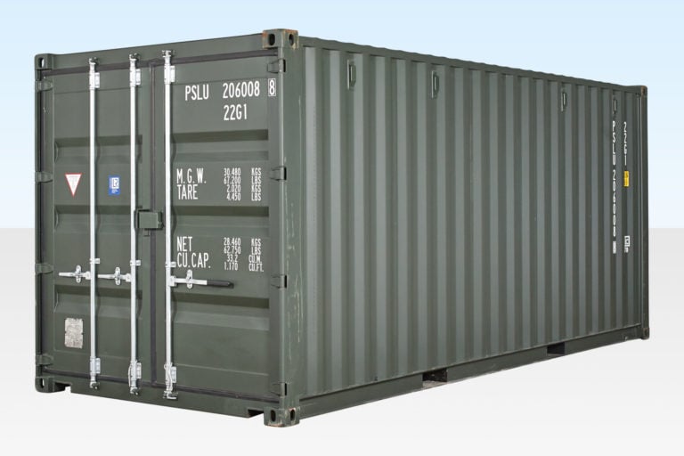 Stacked shipping containers