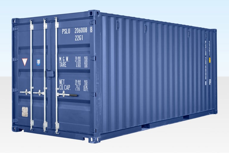 Stacked shipping containers