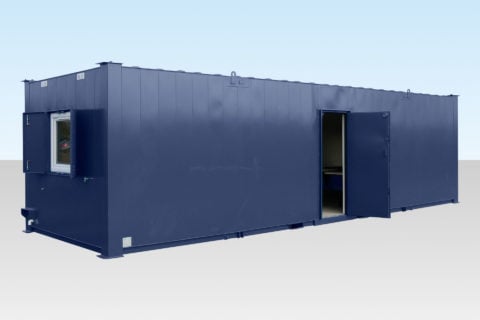 Stacked shipping containers