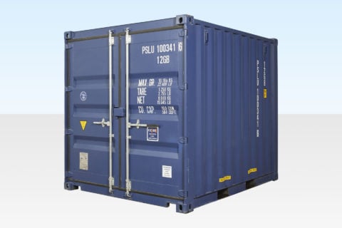 Stacked shipping containers