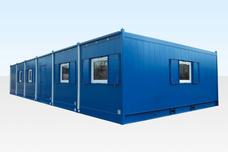 Stacked shipping containers