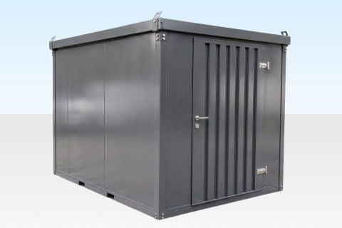 Stacked shipping containers